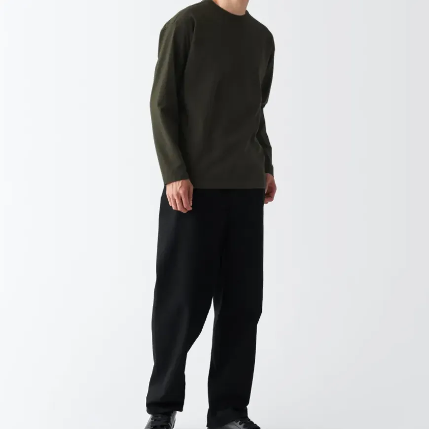 Men's Brushed Jersey Crew Neck Long Sleeve T-Shirt