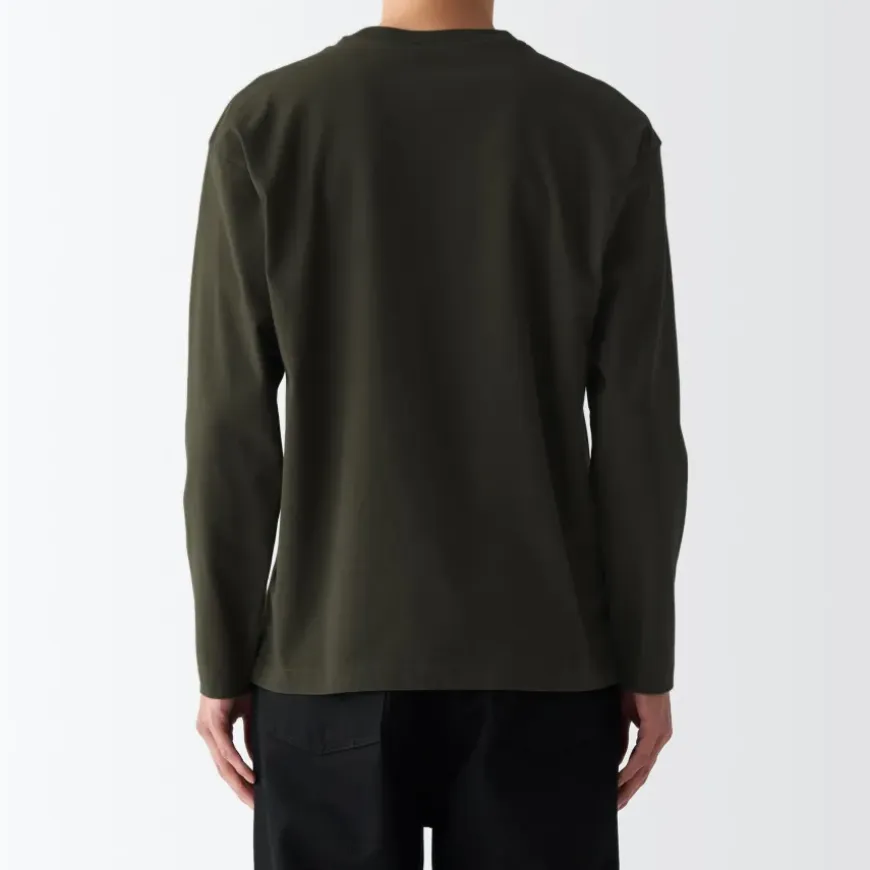 Men's Brushed Jersey Crew Neck Long Sleeve T-Shirt
