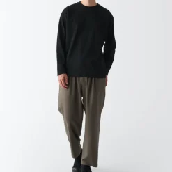 Men's Brushed Jersey Crew Neck Long Sleeve T-Shirt