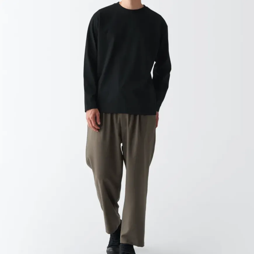 Men's Brushed Jersey Crew Neck Long Sleeve T-Shirt
