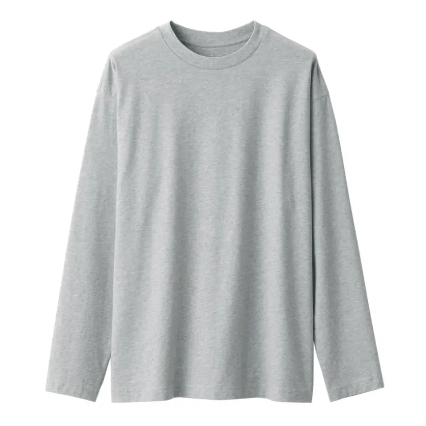 Men's Brushed Jersey Crew Neck Long Sleeve T-Shirt