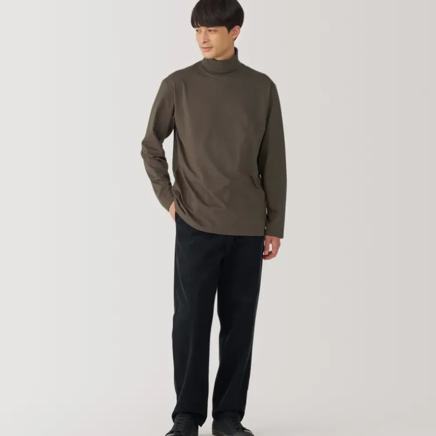 Men's Brushed Turtleneck Long Sleeve T-Shirt