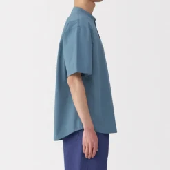 Men's Cool Touch Henley Neck Short Sleeve Woven T-Shirt