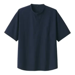Men's Cool Touch Henley Neck Short Sleeve Woven T-Shirt