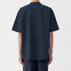 Men's Cool Touch Henley Neck Short Sleeve Woven T-Shirt
