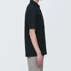 Men's Cool Touch Pique Button Down Short Sleeve Polo Shirt