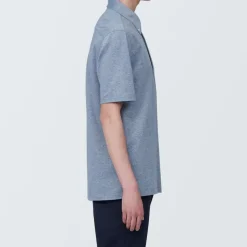 Men's Cool Touch Pique Button Down Short Sleeve Polo Shirt