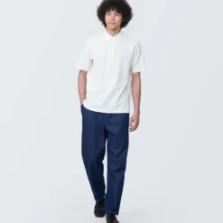 Men's Cool Touch Pique Button Down Short Sleeve Polo Shirt