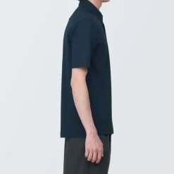 Men's Cool Touch Pique Button Down Short Sleeve Polo Shirt