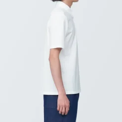 Men's Cool Touch Pique Button Down Short Sleeve Polo Shirt
