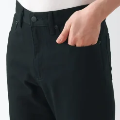 Men's Denim Regular Fit Pants Black (L 32inch / 82cm)