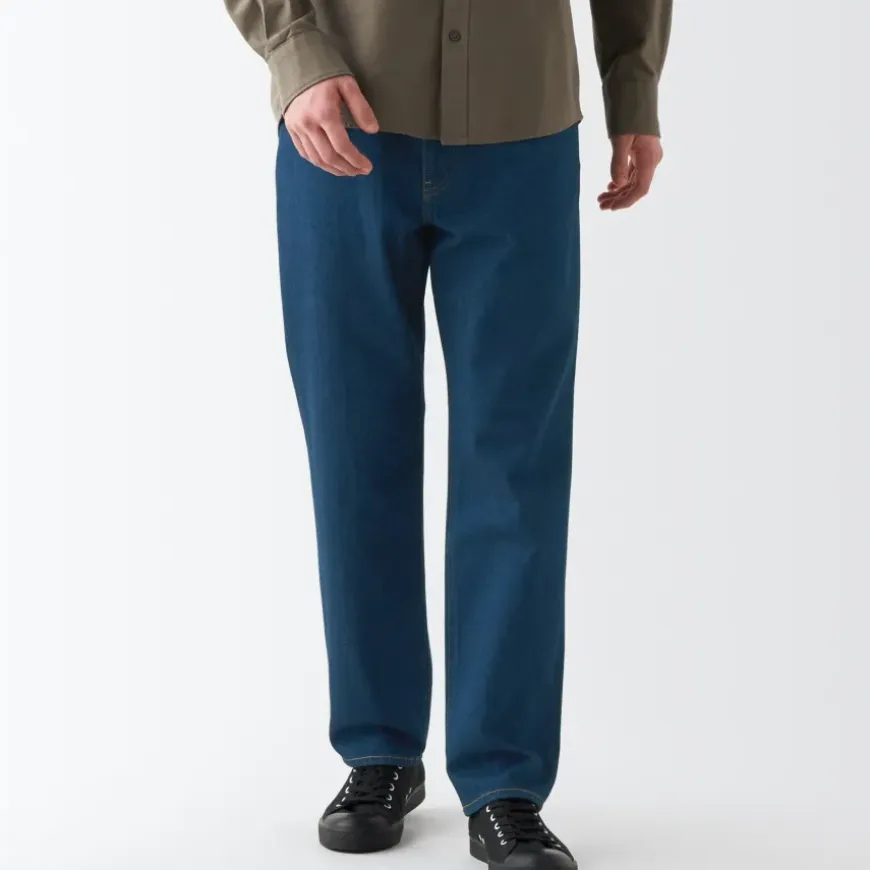 Men's Denim Regular Pants Blue (L 30inch / 76cm)