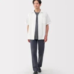 Men's Dobby Open Collar Short Sleeve Shirt
