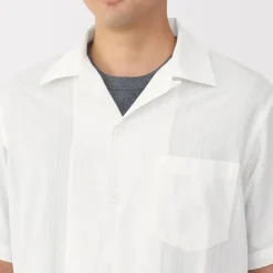 Men's Dobby Open Collar Short Sleeve Shirt