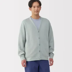 Men's Double Knitted V Neck Cardigan
