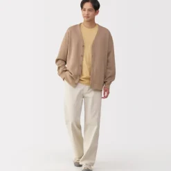 Men's Double Knitted V Neck Cardigan