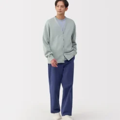 Men's Double Knitted V Neck Cardigan