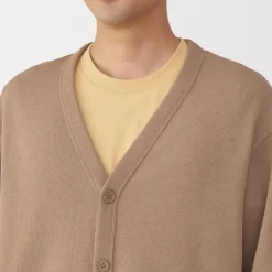 Men's Double Knitted V Neck Cardigan