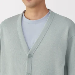 Men's Double Knitted V Neck Cardigan