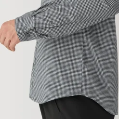 Men's Flannel Stand Collar Long Sleeve Patterned Shirt