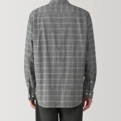 Men's Flannel Stand Collar Long Sleeve Patterned Shirt