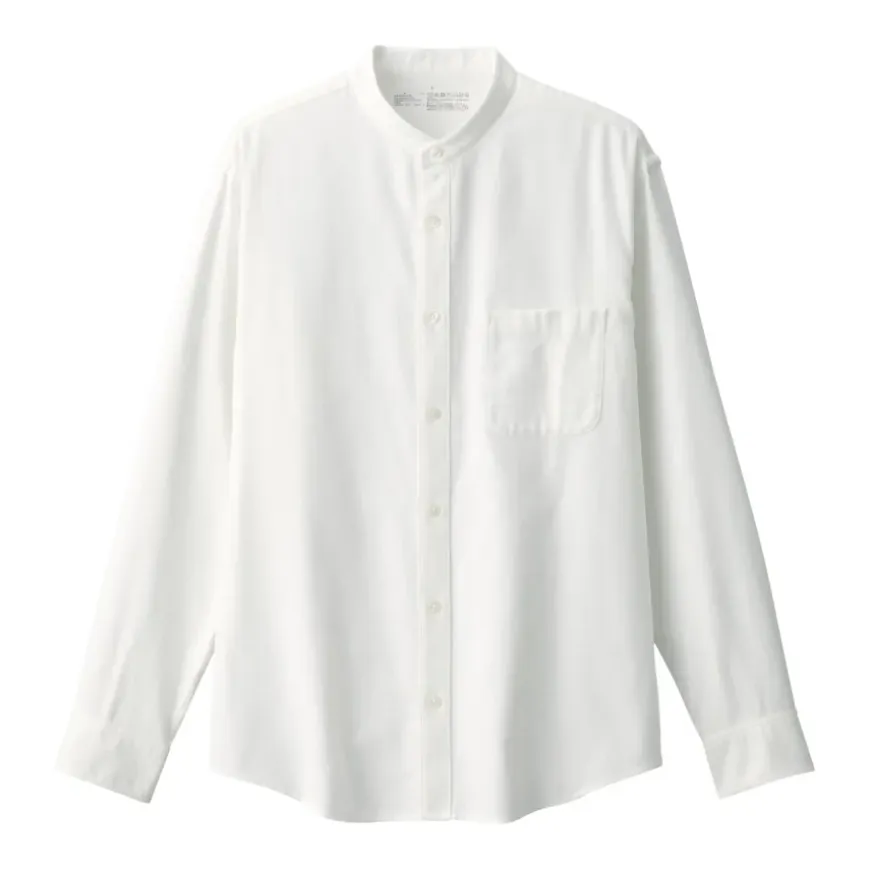 Men's Flannel Stand Collar Long Sleeve Shirt