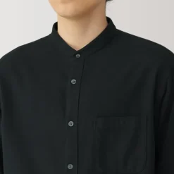 Men's Flannel Stand Collar Long Sleeve Shirt