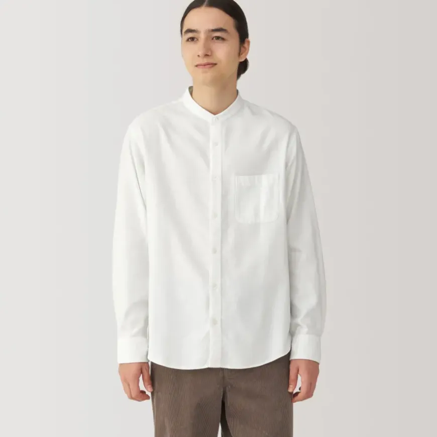 Men's Flannel Stand Collar Long Sleeve Shirt