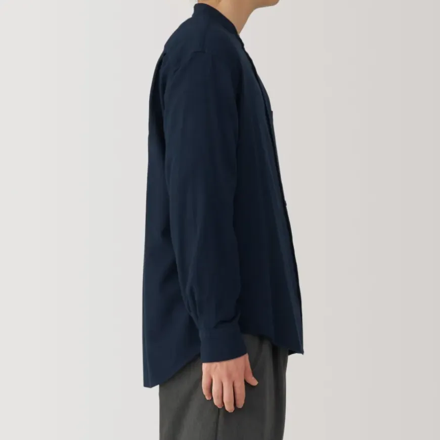Men's Flannel Stand Collar Long Sleeve Shirt