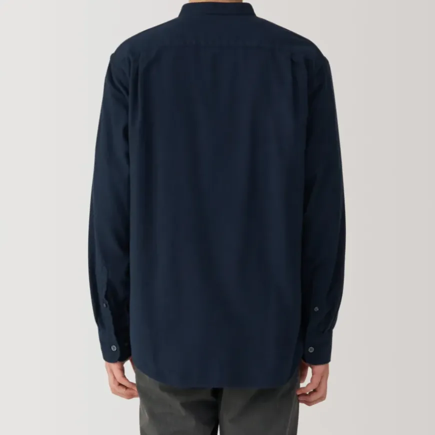 Men's Flannel Stand Collar Long Sleeve Shirt