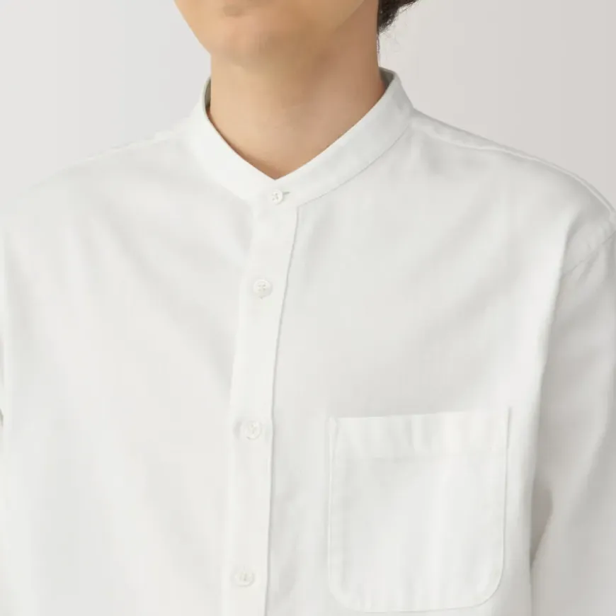 Men's Flannel Stand Collar Long Sleeve Shirt