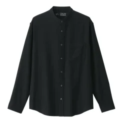 Men's Flannel Stand Collar Long Sleeve Shirt