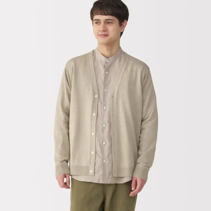 Men's Hemp Blend V-Neck Cardigan