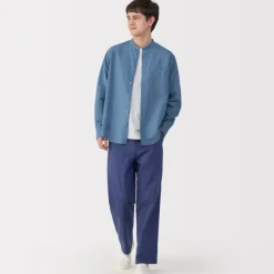 Men's Hemp Cotton Stand Collar Shirt