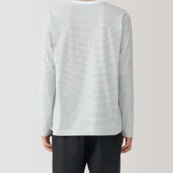 Men's Jersey Crew Neck Long Sleeve Striped T-Shirt