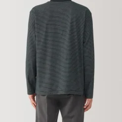 Men's Jersey Crew Neck Long Sleeve Striped T-Shirt