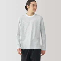 Men's Jersey Crew Neck Long Sleeve Striped T-Shirt