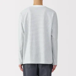 Men's Jersey Crew Neck Long Sleeve Striped T-Shirt