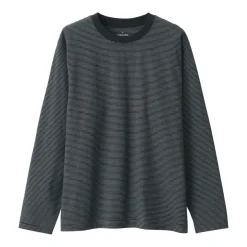 Men's Jersey Crew Neck Long Sleeve Striped T-Shirt