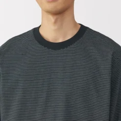 Men's Jersey Crew Neck Long Sleeve Striped T-Shirt