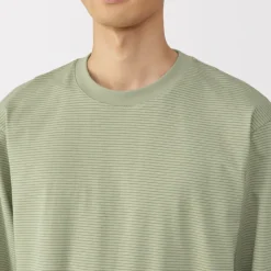 Men's Jersey Crew Neck Long Sleeve Striped T-Shirt