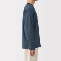Men's Jersey Crew Neck Long Sleeve Striped T-Shirt