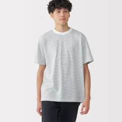 Men's Jersey Crew Neck Short Sleeve Striped T-Shirt