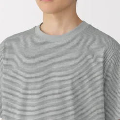 Men's Jersey Crew Neck Short Sleeve Striped T-Shirt