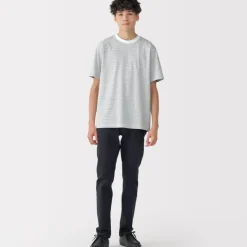 Men's Jersey Crew Neck Short Sleeve Striped T-Shirt