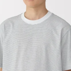 Men's Jersey Crew Neck Short Sleeve Striped T-Shirt