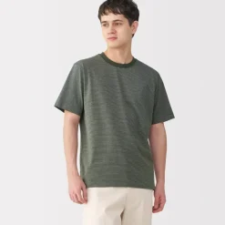 Men's Jersey Crew Neck Short Sleeve Striped T-Shirt
