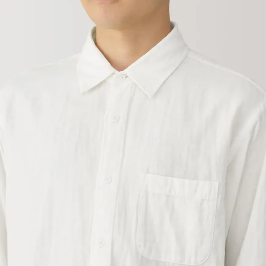Men's Kapok Blend Double Gauze Long Sleeve Shirt