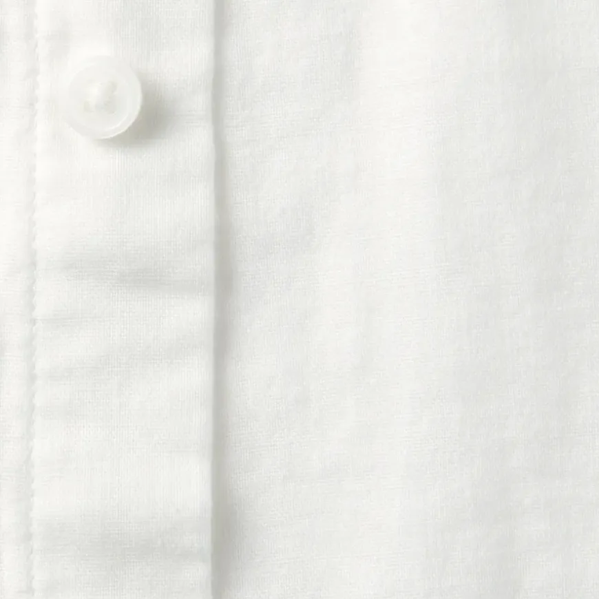 Men's Kapok Blend Double Gauze Stand Collar Long Sleeve Shirt
