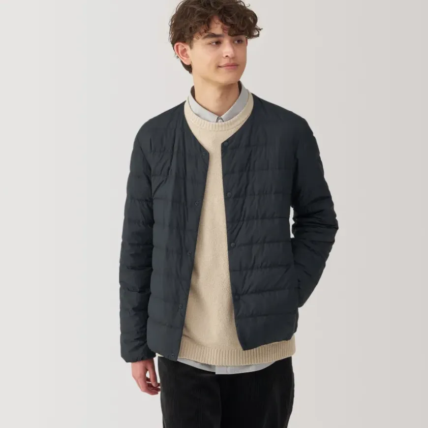Men's Lightweight Down Collarless Jacket